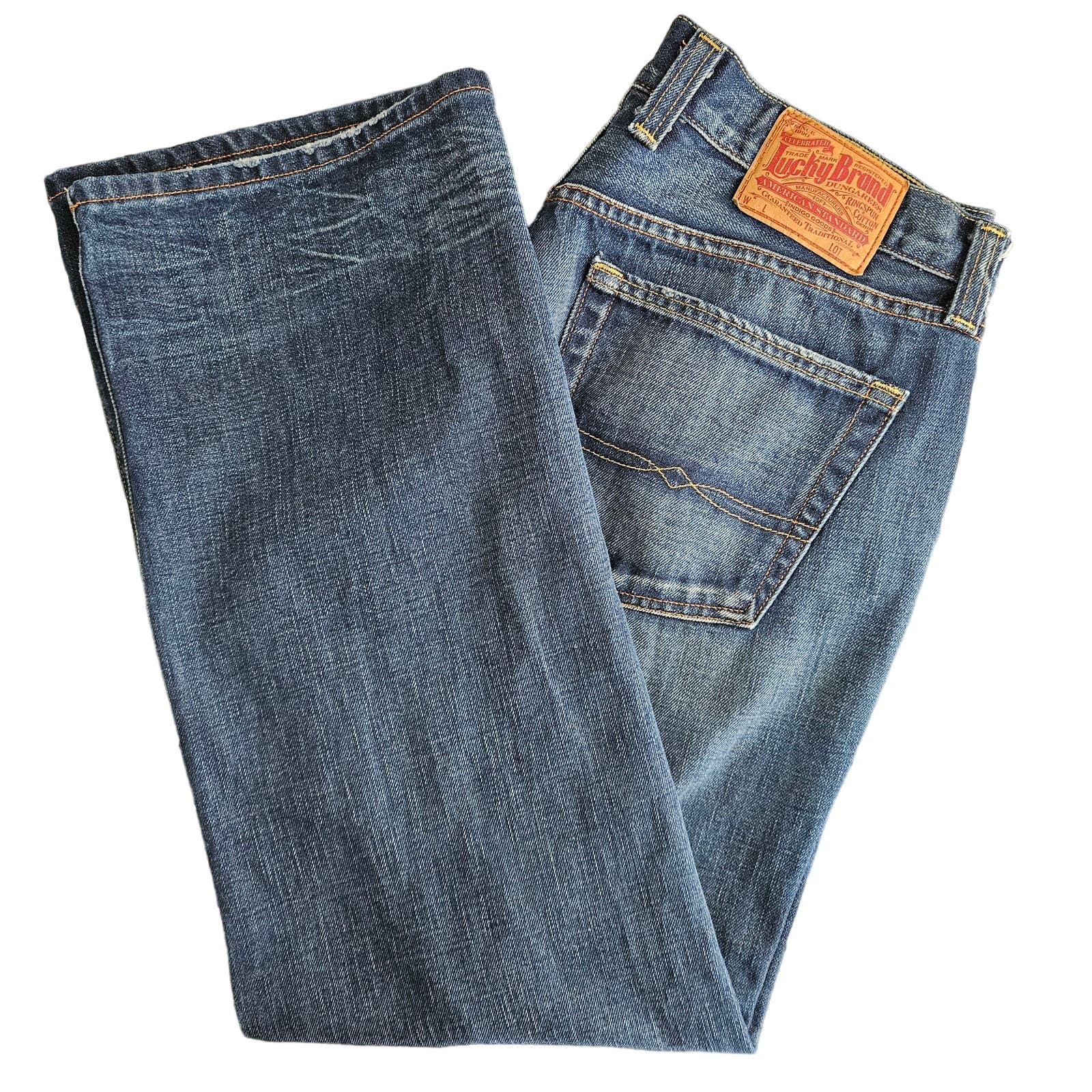 Lucky Brand Straight Relaxed Fit Blue Denim Jeans  Mens 36 X 29
